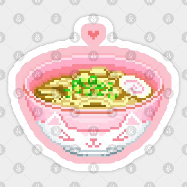 Kawaii Pixel Ramen Bowl Sticker by DeeDeeCro